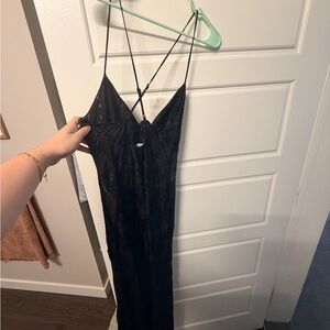 Black Satin Slip Dress